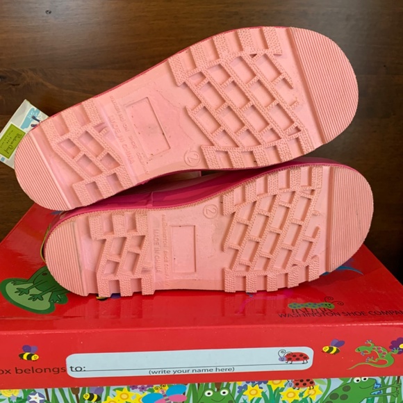 Western Chief NEW Pink Kitty Rain Boots Size 2 - Picture 10 of 12